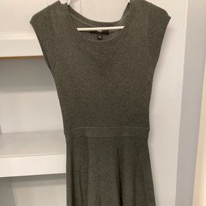 Gray Cap-Sleeved Sweater Dress